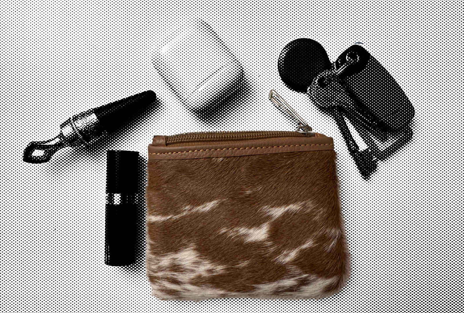 Natural Cowhide Double-Sided Purse, Small