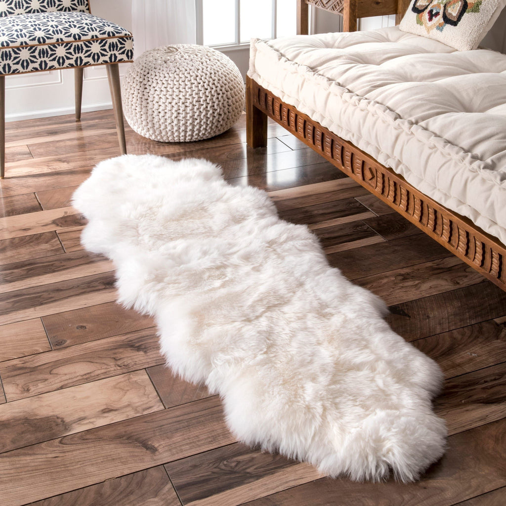 Natural Premium New Zealand Sheepskin Rug & Throw, Double, W65 x L180 cm (3 Colours)
