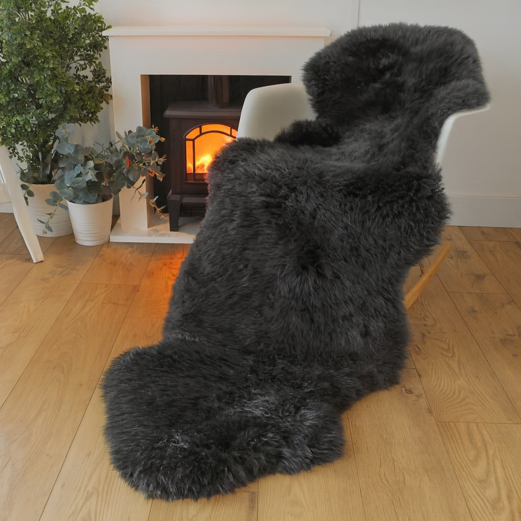 Natural Premium New Zealand Sheepskin Rug & Throw, Double, W65 x L180 cm (3 Colours)