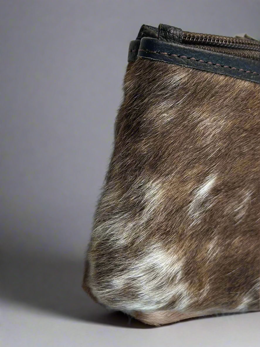 Natural Cowhide Double-Sided Purse, Small