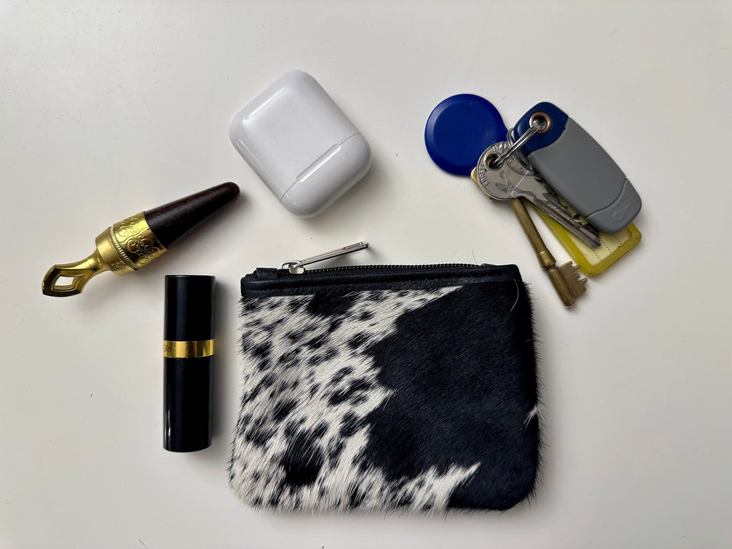 Natural Cowhide Double-Sided Purse, Small