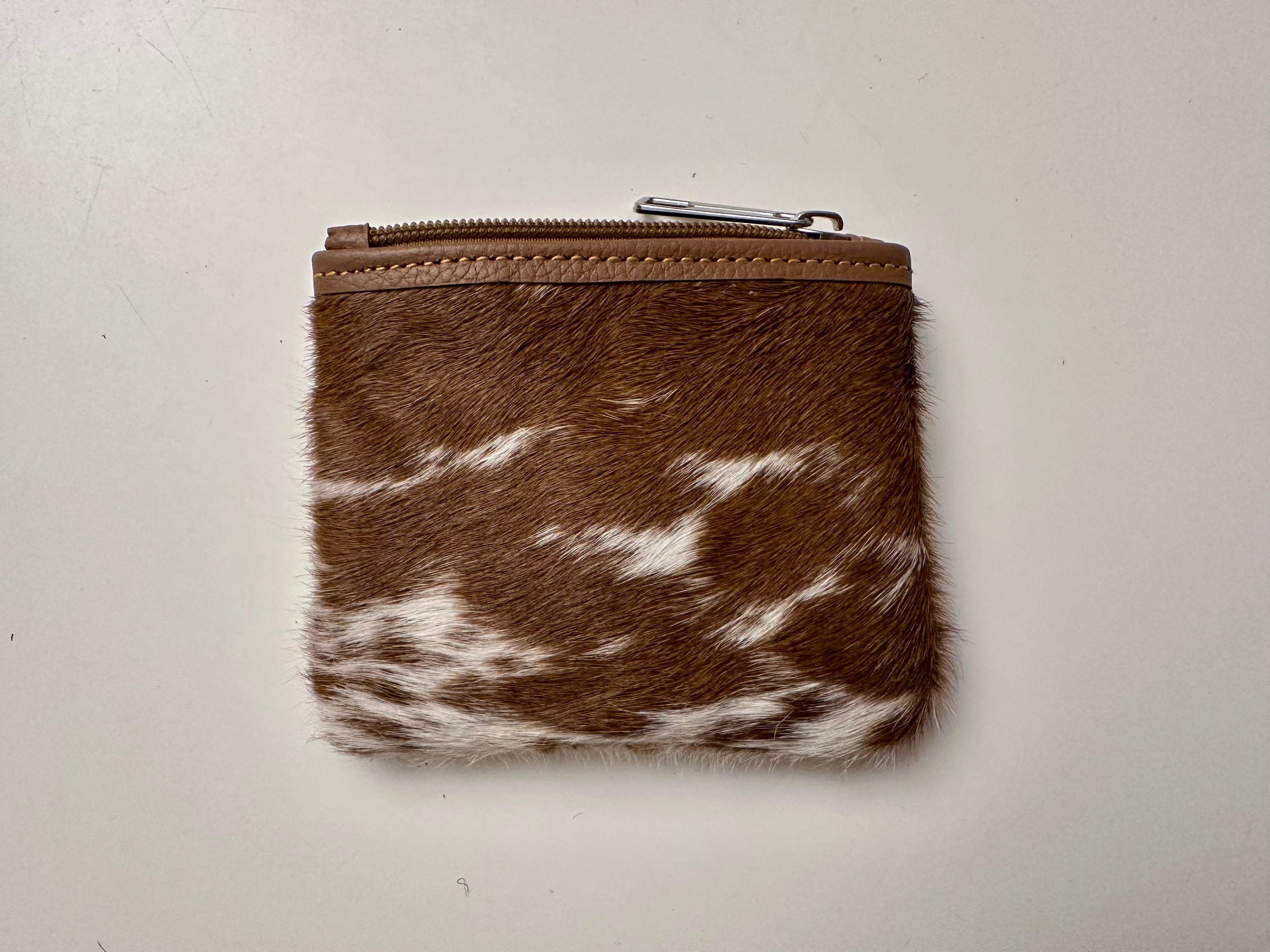 Natural Cowhide Double-Sided Purse, Small