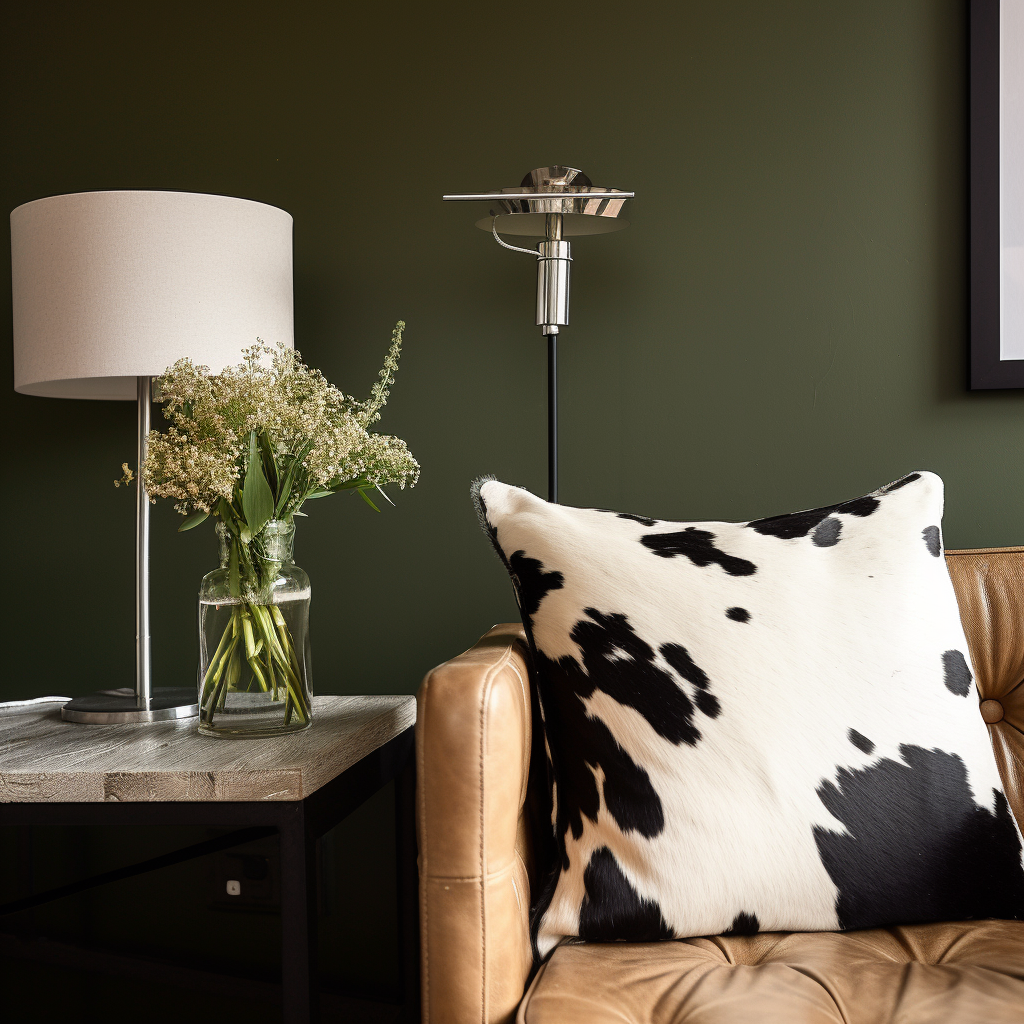 Genuine Cowhide Cushion, Black