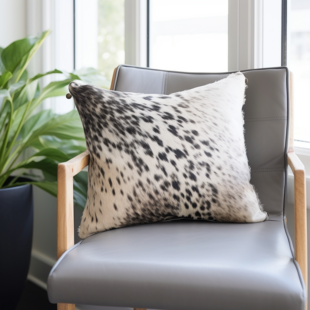 Genuine Cowhide Cushion, Black