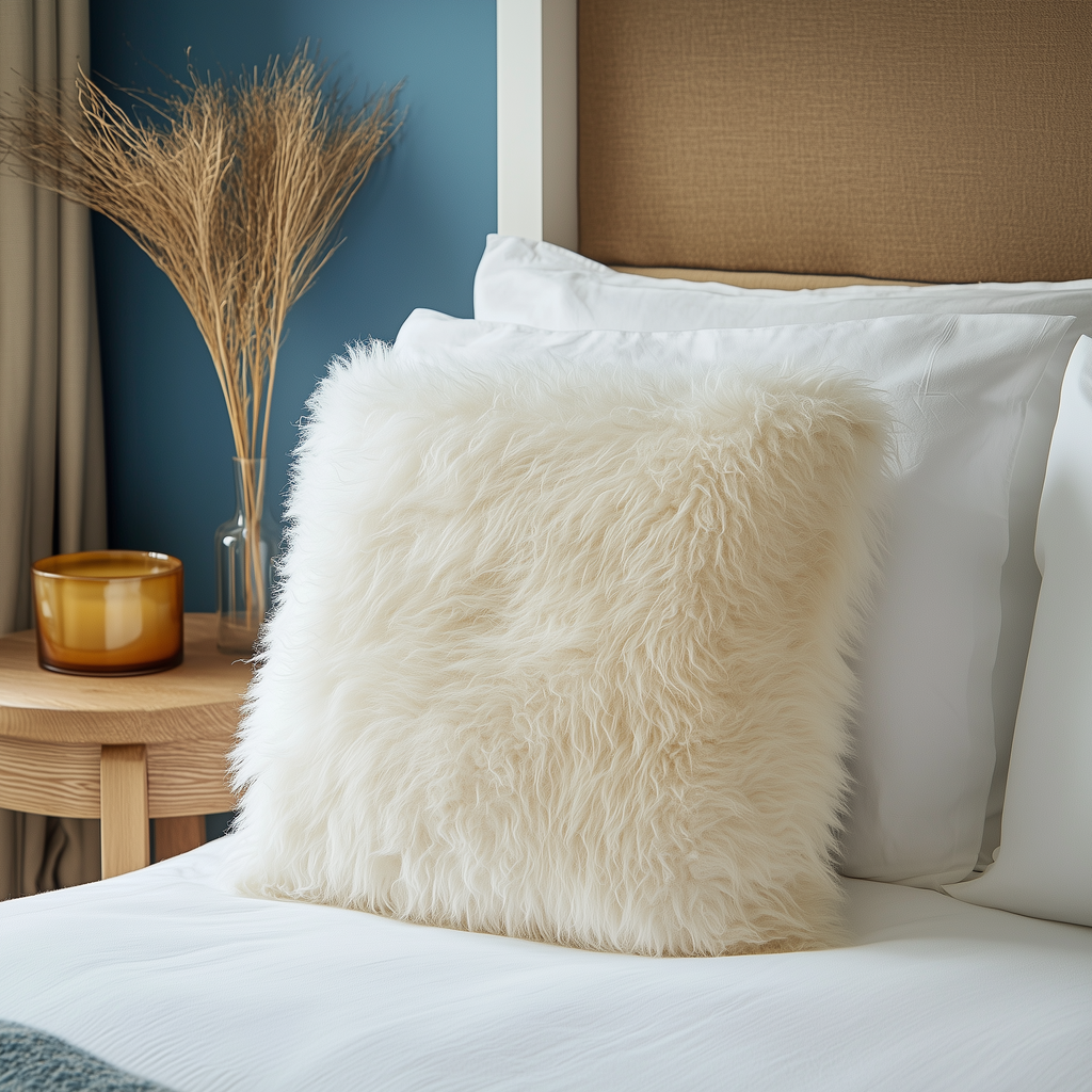 Natural Premium New Zealand Sheepskin Cushion 40 x 40 cm (3 Colours)