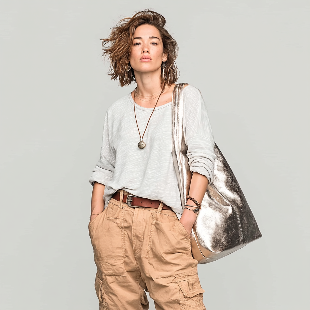 Silvia Metallic Suede Leather Slouch Shoulder Bag by Clemés (7 Colours)