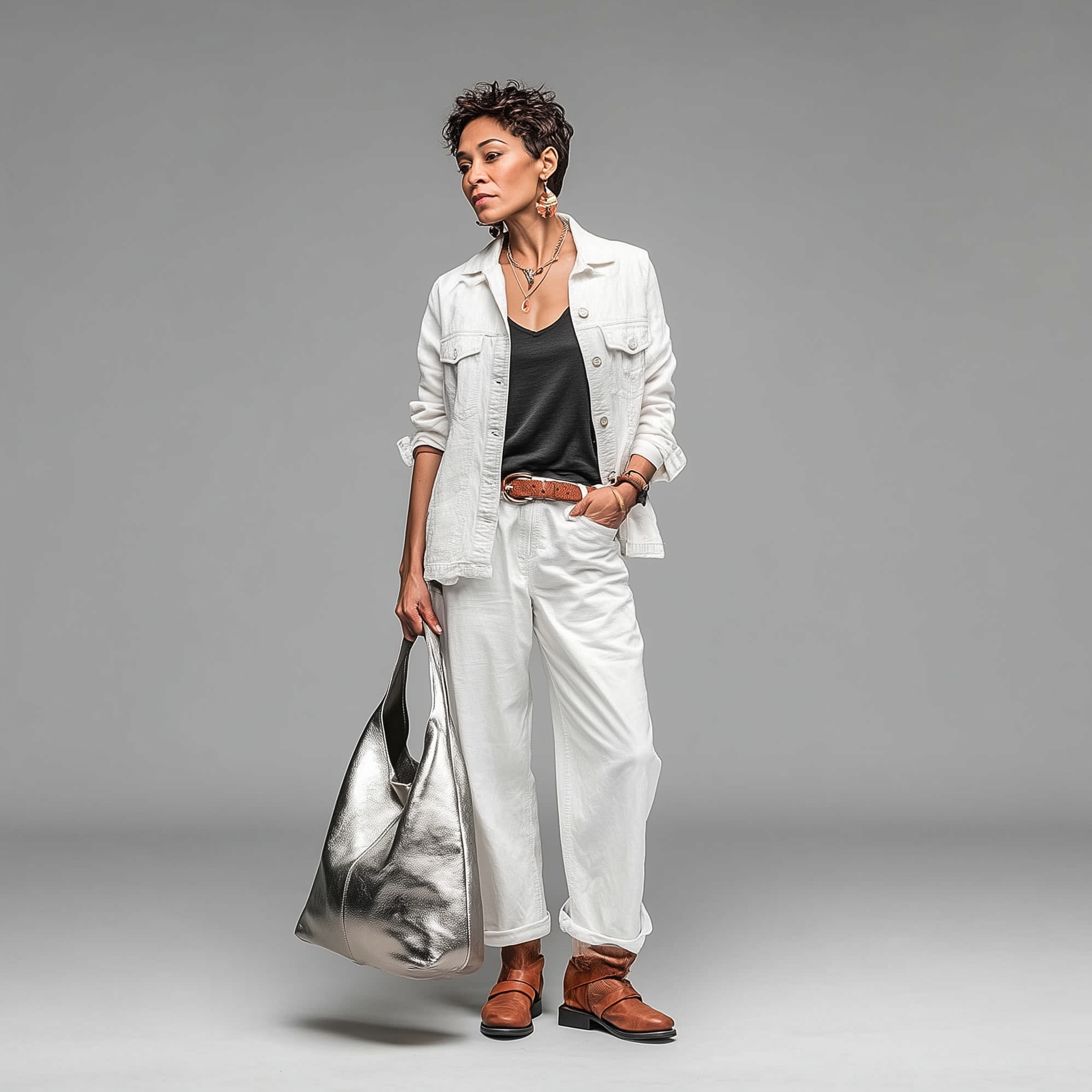 Silvia Metallic Suede Leather Slouch Shoulder Bag by Clemés (7 Colours)