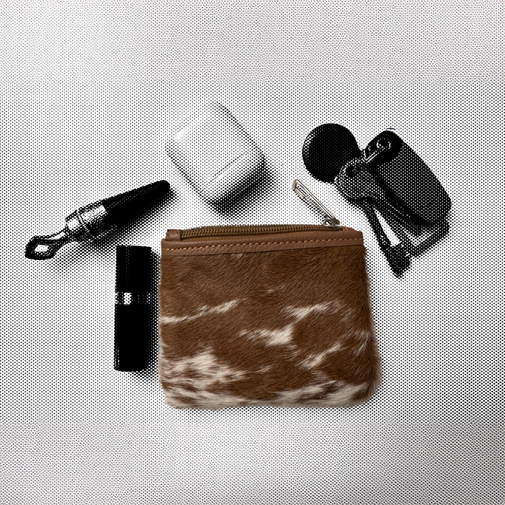 Natural Cowhide Double-Sided Purse, Small