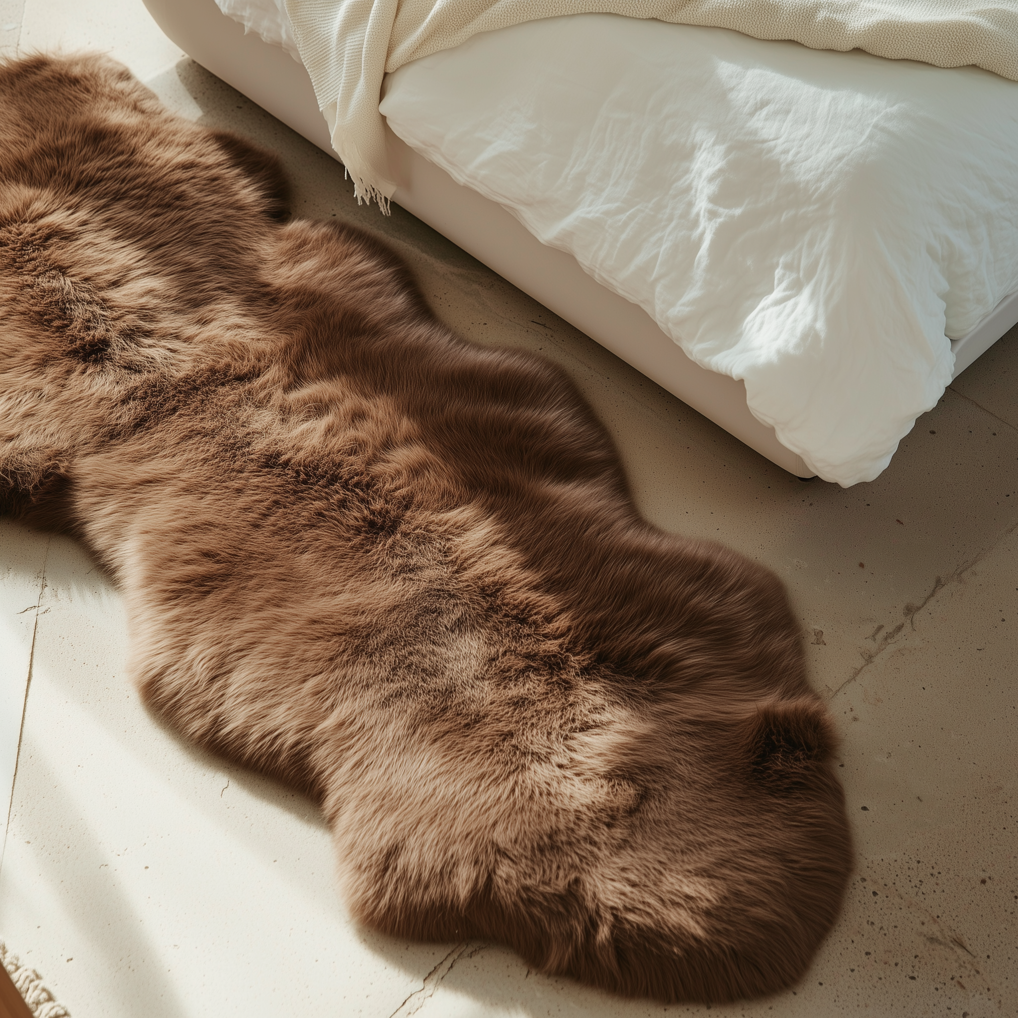 Natural Premium New Zealand Sheepskin Rug & Throw, Double, W65 x L180 cm (3 Colours)