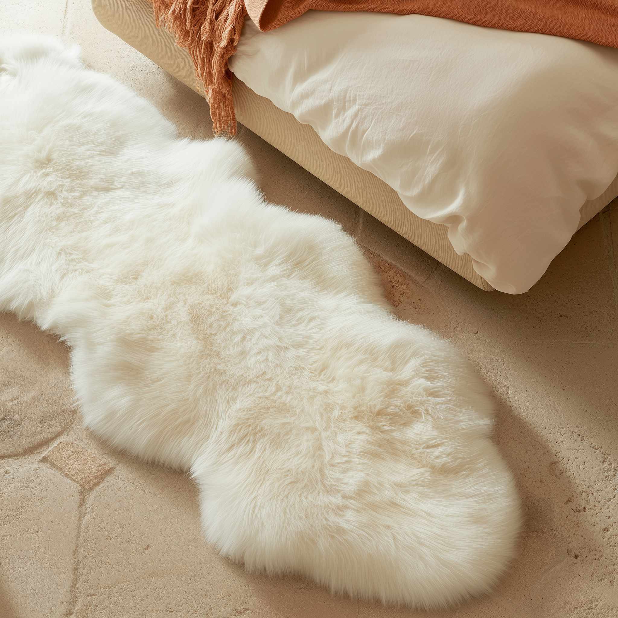 Natural Premium New Zealand Sheepskin Rug & Throw, Double, W65 x L180 cm (3 Colours)