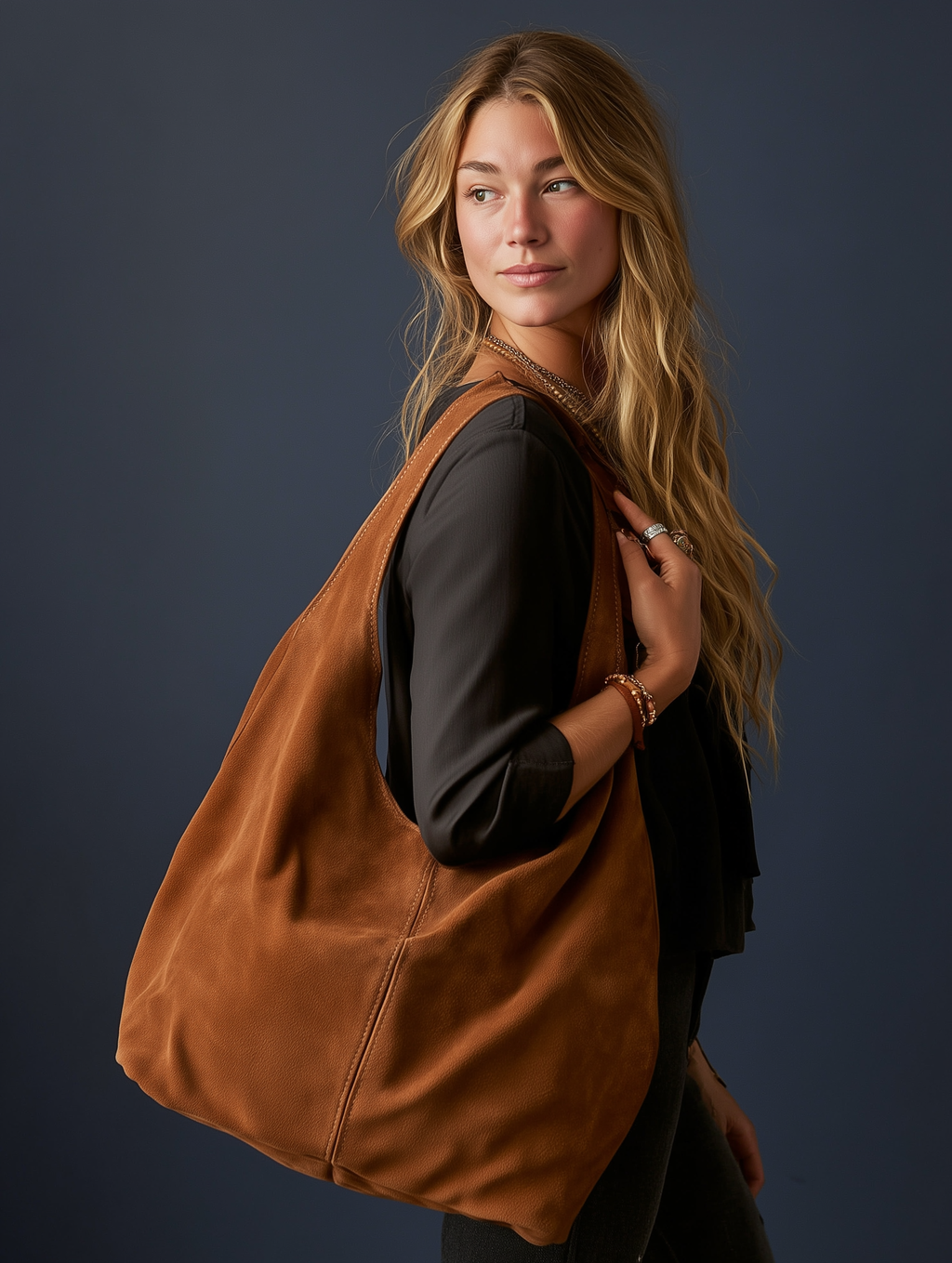 Silvia Suede Slouch Hobo Bag by Clemés (9 colours)