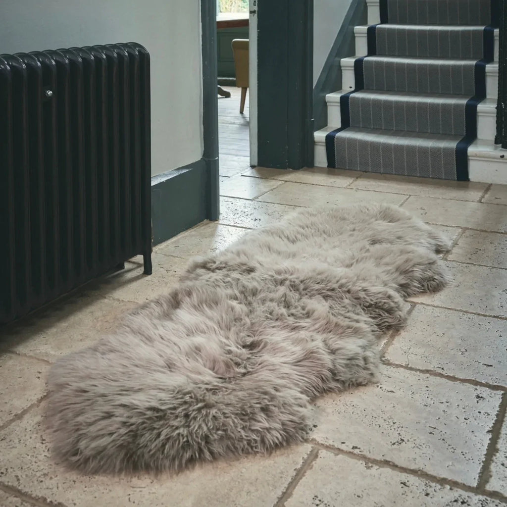 Natural Premium New Zealand Sheepskin Rug & Throw, Double, W65 x L180 cm (3 Colours)